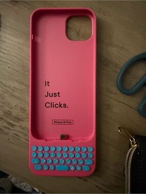 Clicks Pink iPhone 15 Plus Keyboard Case -
